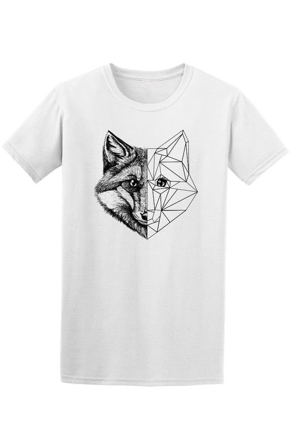 Polygonal Fox T-Shirt Men -Image by Shutterstock, Male 3X-Large