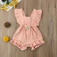 thumbnail image 2 of Kiapeise Baby Girls Summer Ruffles Romper Fly Sleeve Lacing Up Bow Jumpsuits, 2 of 5