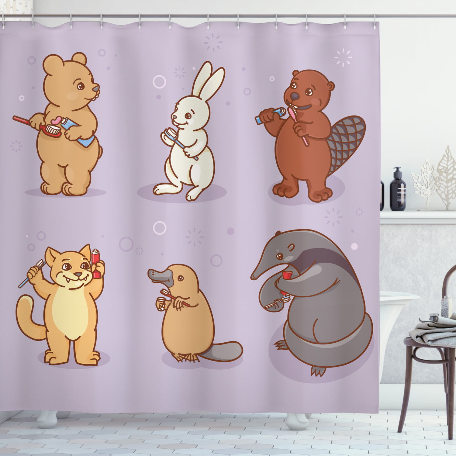 Funny Cartoon Winnie The Pooh Bear Bathroom Sets, Shower Curtain Sets.