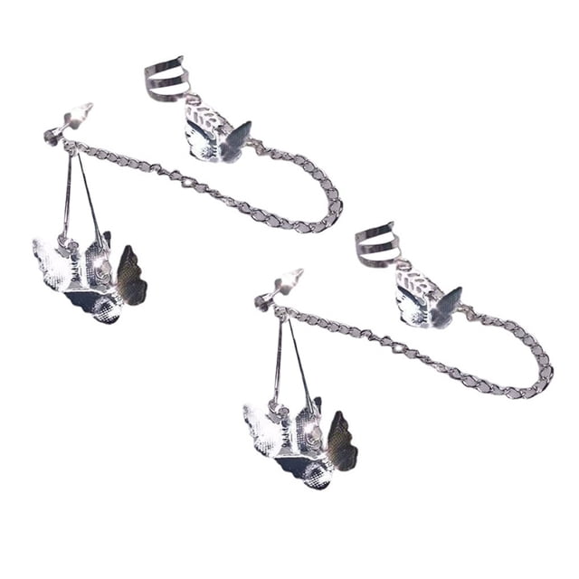 Pendientes de la cadena colgante de boda vintage Mujeres Punk Punk Estudios de orejas de orejas Aniversario Accesorios de joyería de joyería de joyería 1 par Inevent AP008954-02