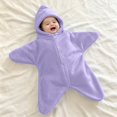 thumbnail image 2 of Ruyang Baby Flannel Hooded Crawling Suit Full Zip Starfish Newborn Romper Infant Footie Jumpsuit Winter Warm Outfits, 2 of 4