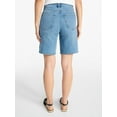 thumbnail image 4 of Time and Tru Women's High Rise Denim Bermuda Shorts, 9" Inseam, Sizes 0-20, 4 of 6