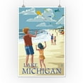 thumbnail image 3 of Lake Michigan, Children Flying Kites (12x18 Wall Art Poster, Room Decor), 3 of 3