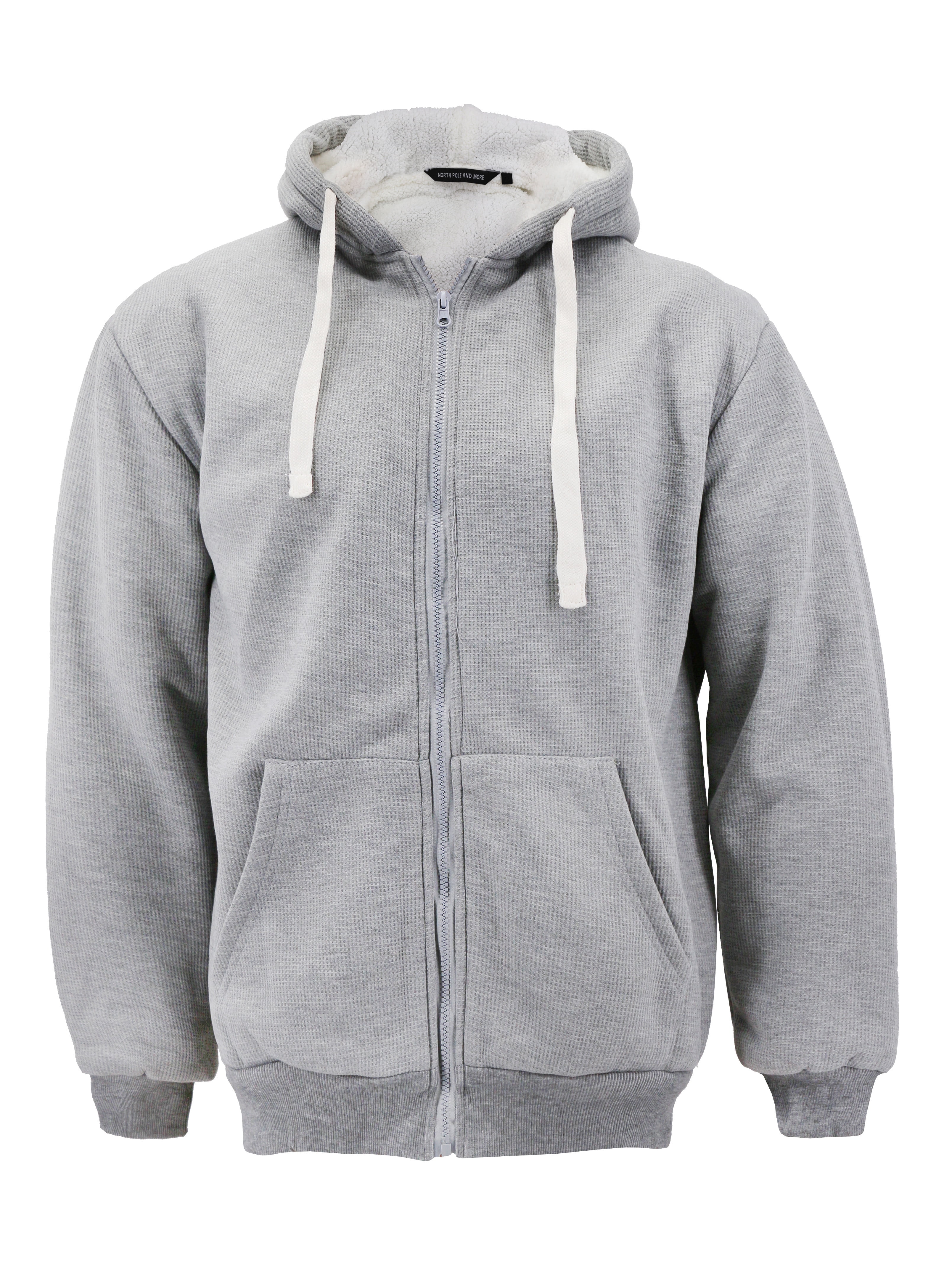 Warm Winter Hoodies for Mens Teen Boys Heavyweight Fleece Sweatshirt Full Zip Thick Sherpa Lined