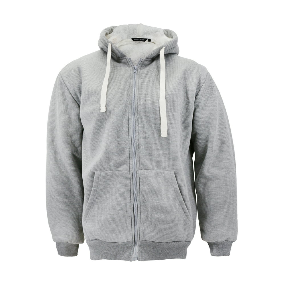 North Pole - Men's Heavyweight Thermal Zip Up Hoodie Warm Sherpa Lined ...