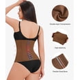 thumbnail image 4 of Entrenador de cintura Nebility para mujer, con curvas, faja, moldeador de cuerpo, control de barriga, talla grande, faja ceñida a la cintura, corsé marrón, 4 of 6