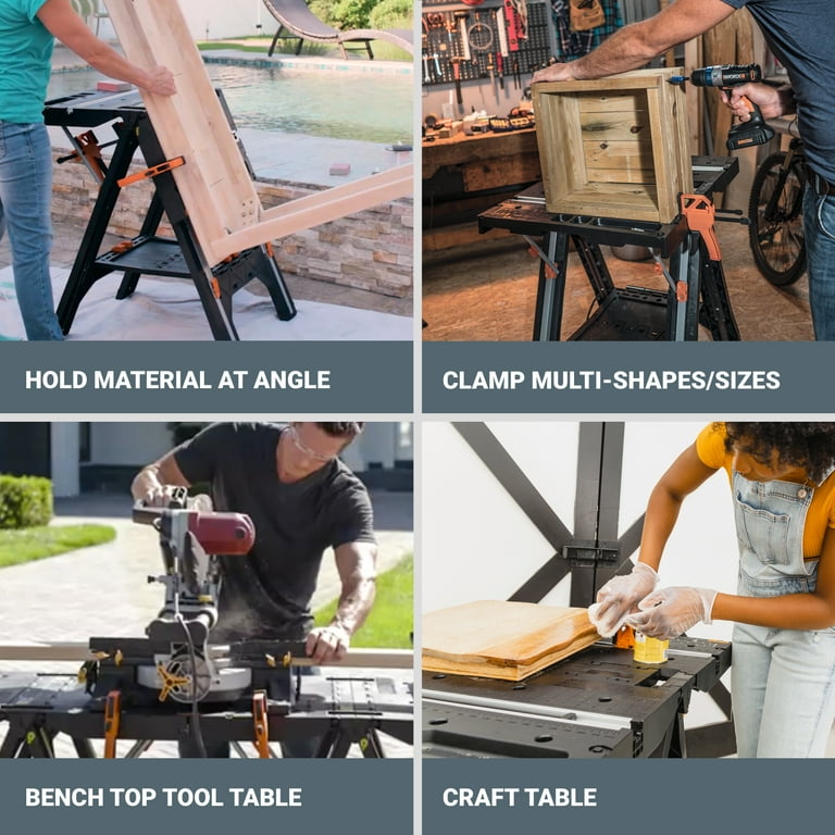Worx WX051 Pegasus Folding Work Table and Sawhorse - Walmart.com