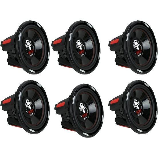 Boss Phantom 12" 2300 Watt Max Power Car Audio Subwoofer w/ DVC Power (6 Pack)