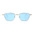 thumbnail image 1 of Retro Mod Indi Dapper Metal Rim Rectangle Sunglasses Gold Blue, 1 of 4
