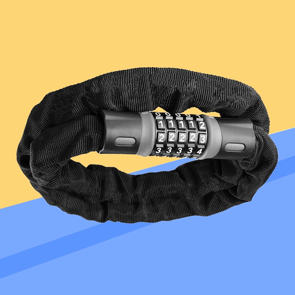 Via Heavy Duty Combination Lock Bike Cable Chain, Secure Lock in Grey for Outdoor and Urban Use