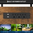 thumbnail image 7 of Heavy Duty 4-Tier Aquarium Stand with Power Outlets, Metal & Wood Rack for 20-37 Gallon Fish Tanks with Open Storage Shelves & Drawers, Black/Brown, 7 of 7