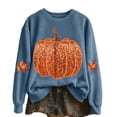 thumbnail image 4 of Halloween Hoodie Pumpkin Season Themed Printed Hooded Sweatshirts Women Fall Pullover Tops (A2-Light Blue XL), 4 of 4