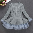 thumbnail image 6 of Odeerbi Toddler Dress Girls Winter Sweater Dress 2025 Long Sleeve Princess Dresses Baby Clothes Kids Tulle Knitted Crochet Dress Beige, 6 of 9