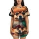 thumbnail image 1 of Fotbe Colorful Leaf Chihuahua Conjunto de Pijama Estampado para Mujer, 2 Piezas, Ropa de Dormir con Camiseta de Manga Corta y Shorts Suaves-Small, 1 of 6