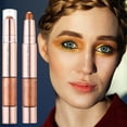 thumbnail image 5 of 2-in-1 Eyeshadow Stick, Gradient Pearl Earth Tones, Glitter Eyeshadow Contour & Eyebrow Highlighter Pen for Eye Make, Creamy Blendable Formula，Portable And Mixed (#02, 6.5ml), 5 of 6