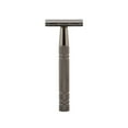 thumbnail image 4 of Recortador de barba manual de acero inoxidable de doble filo para hombres, color negro mate, 4 of 12
