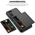 thumbnail image 2 of Samsung S21 Plus Case with Card Holder Dual Layer Heavy Duty Protective Galaxy S21 Plus Case Hidden Card Slot Slim Wallet Case for Samsung S21 Plus(Black), 2 of 14