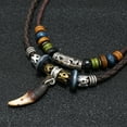 thumbnail image 2 of Collier en acier inoxydable et cuir pour homme, 2 of 5