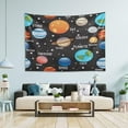 thumbnail image 5 of Cute Childish Solar System Tapestry Wall Hanging Tapestries Happy Colorful Hippie Psychedelic Art Polyester Carpet Wall Decorative for Living Room Bedroom 80x60inch Home Decor Gifts, 5 of 7