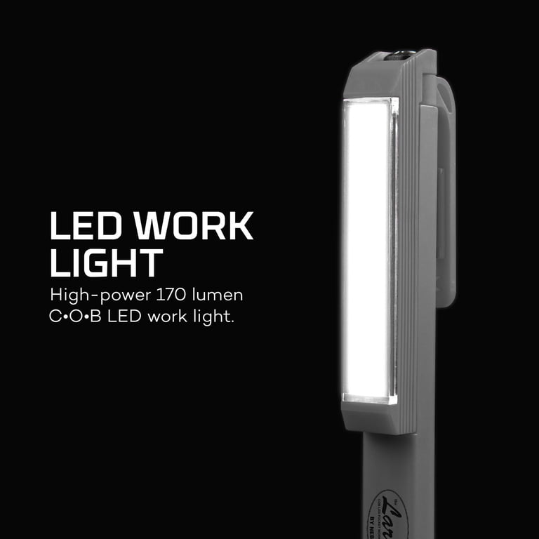 larryc led work light nebo flashlight 170 lumens grey Nebo Larry C 170 Lumen COB LED Grey Handheld Work Light AAA Battery