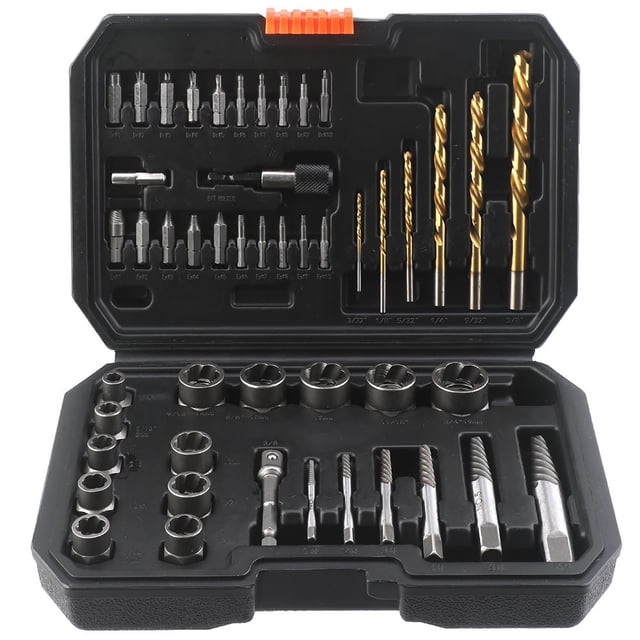Lepmerk Ensemble de 48 Extracteurs de Boulons et Vis avec Adaptateurs, Embouts de Perceuse HSS et Étui de Rangement Durable pour Usage Professionnel et DIY