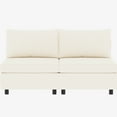 thumbnail image 6 of Love Seat Couches With Storage Function - Chenille Fabric Solid Wood For Living Room Beige Mid Century Modern Sectional Couch Home Office, 6 of 6