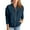 Dark Blue, variant on Women’s Long Sleeve Zip Up Casual Bomber Jacket Lightweight Crew Neck Sweatshirt Loose Fit Outerwear Top Black 2XL