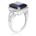 thumbnail image 4 of Gem Stone King 5.00 Cttw Blue Simulated Sapphire Ring for Women in 925 Sterling Silver | 12X10MM Emerald Cut | Available in Size 5, 6, 7, 8, 9, 4 of 6