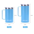 thumbnail image 2 of Ezprogear 24 oz Stainless Steel Coffee Mug Double Wall Beer Tumbler Vacuum Insulated Camping Cup with Straws, Handle and Lid (Glitter Violet), 2 of 5