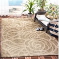 thumbnail image 3 of SAFAVIEH Courtyard Chester Floral Indoor/Outdoor Area Rug, 5'3" x 7'7", Coffee/Sand, 3 of 15