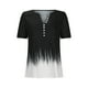 thumbnail image 4 of ICHUANYI Clearance Women's Fashion Printing Casual V-Neck Short Sleeve Loose T-shirt Tops(Black, XL) ICHUANYI WER2023080803318, 4 of 6