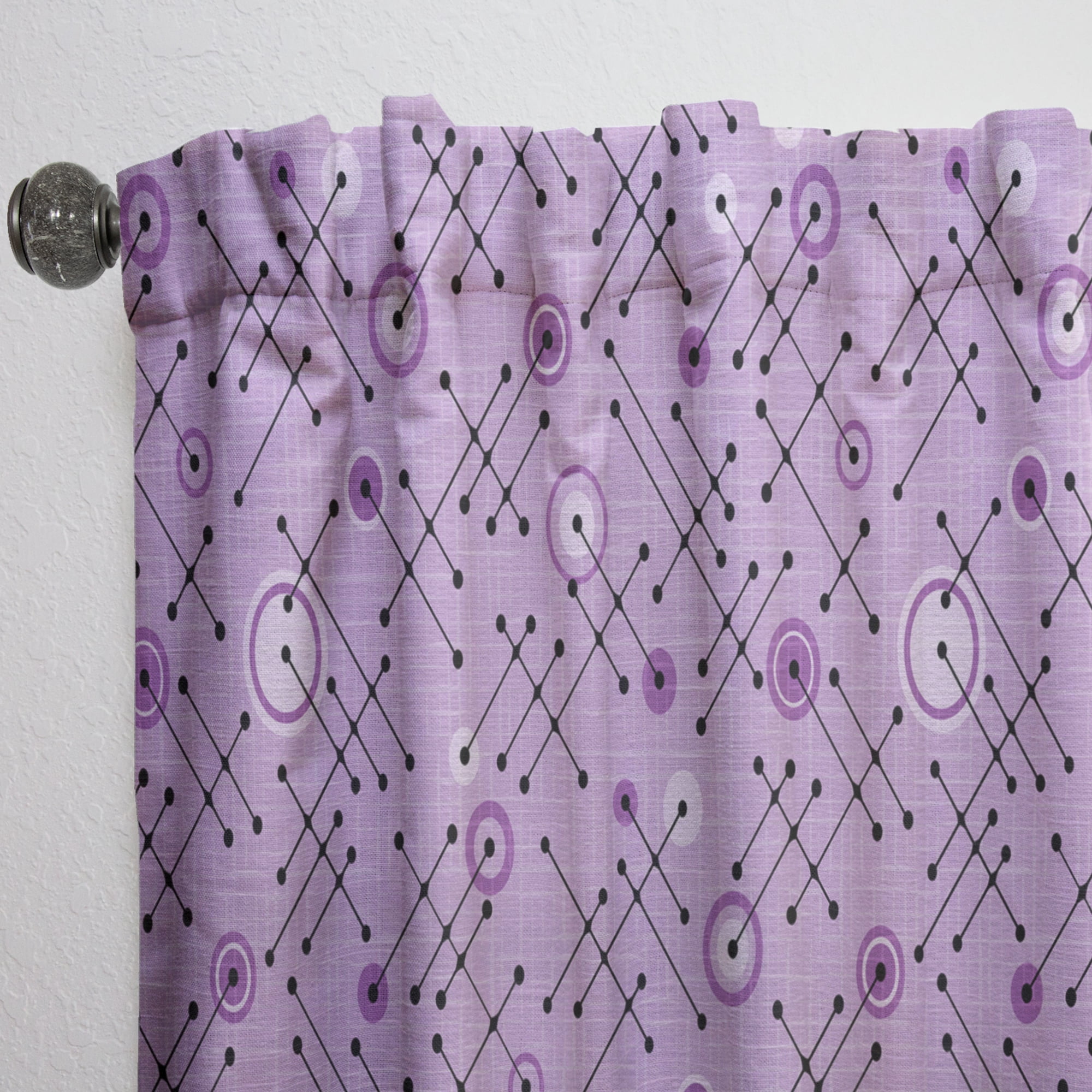 Designart '1950 Retro Pattern Shapes III' Mid-Century Modern Curtain Panel