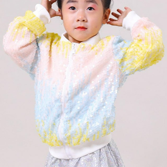 Économies d'Automne et d'Hiver! SYVGVA Veste à Sequins pour Garçons et Filles de 3 à 10 Ans, Manches Longues, Fermeture Éclair Colorée, Capuche Décontractée pour Enfants, Multicolore, G