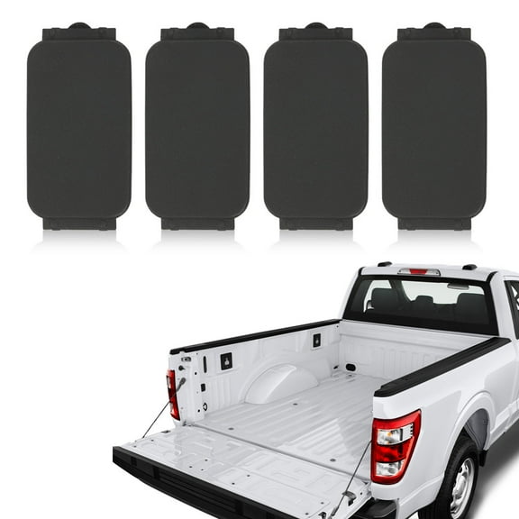CROSSDESIGN 4pcs Bed Rail Cap Bedrail Insert Plug Box Fit For Factory Ford Truck F150 F250