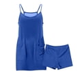 thumbnail image 4 of Girls Summer Solid Pocket Strap Shorts Casual Two Piece Outfit For Toddler Kids, 4 of 4