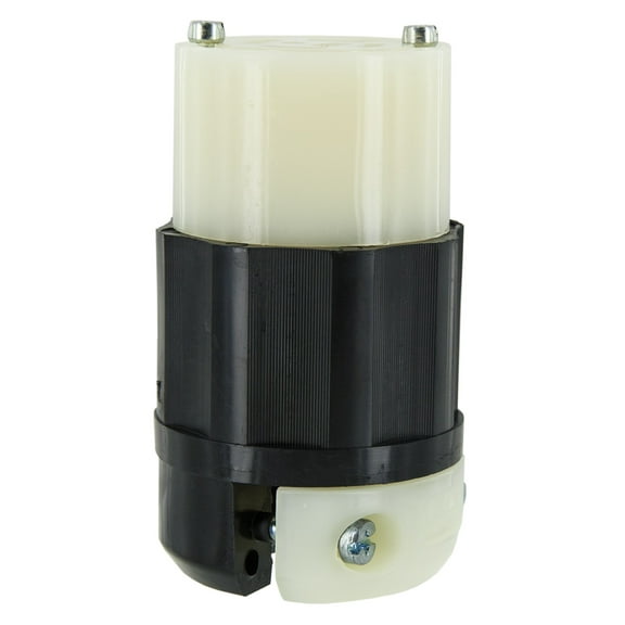 Leviton 165-2423-0 20 Amp Black & White 3-Pole Grounding Locking Connector
