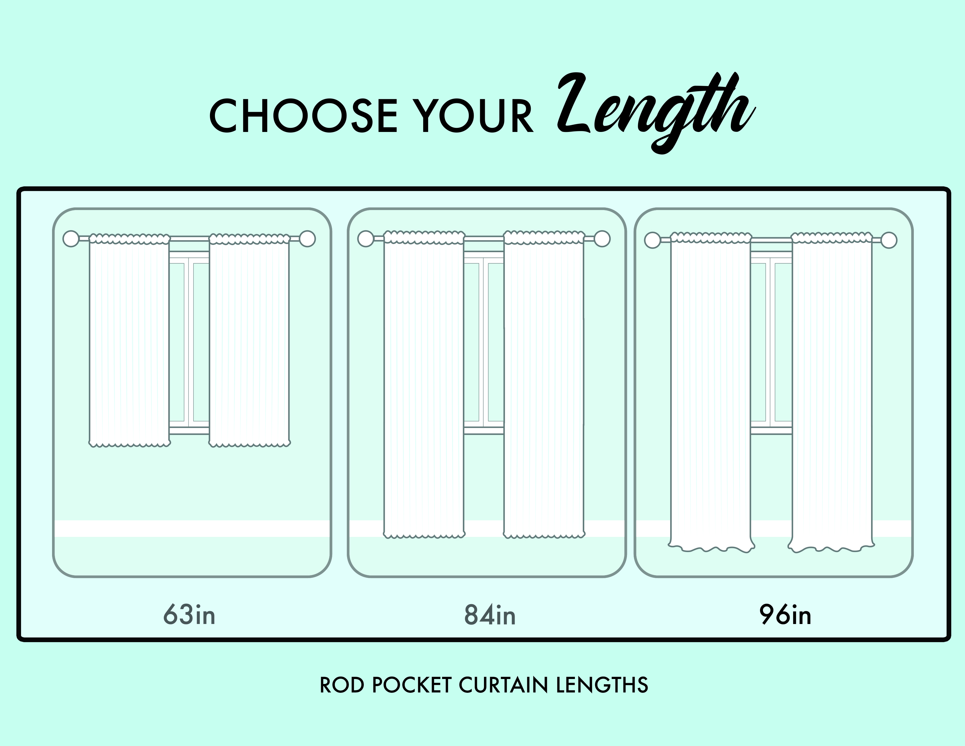 Dainty Home Rod Pocket Light Filtering Curtain Panel, 40" x 84" 2 Panels