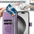 thumbnail image 2 of TECH CIRCLE for iPhone 16 Pro Case 6.3" 2024, PU Leather Flip Wallet Case with Stand Function, Built-in Card Slots & Cash Pocket, Lightweight Protective Slim Cute Cover with Lanyard, Lightpurple, 2 of 8