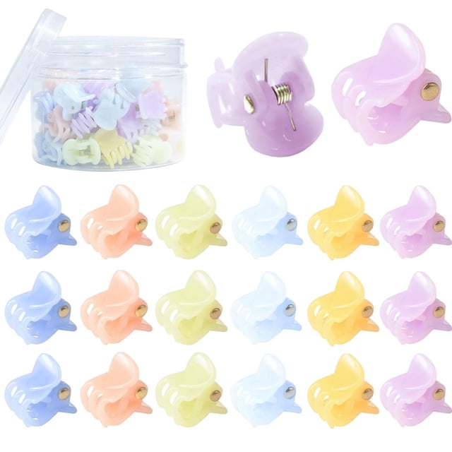 Loveringr 48 piezas de pinzas de garra para festivales, pequeñas pinzas para el cabello, horquillas para decoración del cabello Luz colorida