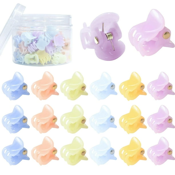 Loveringr 48 piezas de pinzas de garra para festivales, pequeñas pinzas para el cabello, horquillas para decoración del cabello Luz colorida