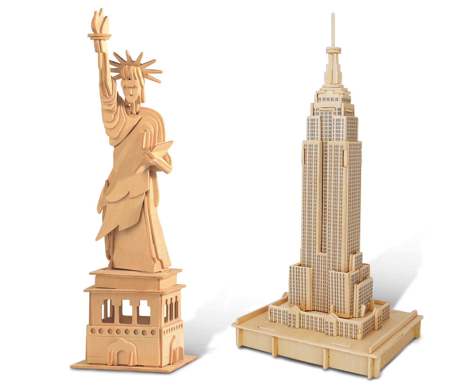 Puzzled The Statue Of Liberty and Empire State Building Wooden 3D