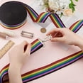 thumbnail image 3 of 1set 10 Yards Candy color Polycotton Ribbon Rainbow Striped Ribbon bag Strap Making Colorful 1-1/2 inch(38mm), 3 of 6