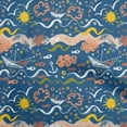 thumbnail image 1 of oneOone Silk Tabby Navy Blue Fabric Ocean Life Quilting Supplies Print Sewing Fabric By The Yard 42 Inch Wide, 1 of 6