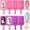Pink & Purple-2 Set, variant on Silicone Popsicle Molds 2 Set White 4 Cavities DIY Frozen Snacks