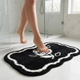thumbnail image 2 of Unique Bargains Boho Ultra Soft Absorbent Shaggy Non Slip Bath Mat Black 24" x 16", 2 of 5