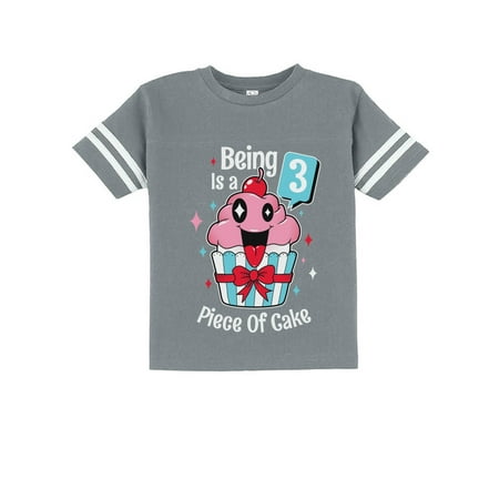 

Gift for 3 Year Old Girl 3rd Birthday Funny Cupcake Toddler Jersey T-Shirt 4T Gray