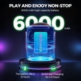 thumbnail image 5 of Seenda Karaoke Machine with Bluetooth & 2 Wireless Microphones, IPX5 Waterproof Portable PA System with RGB Lights for Indoor/Outdoor Parties, 5 of 10