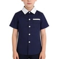 thumbnail image 2 of UACY Boys Button Down Shirt, Boy Fashion Casual Dress Shirts, Short Sleeve Button Up Shirt for School, Outdoor ﻿, 2 of 4