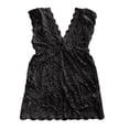 thumbnail image 1 of Top de encaje floral transparente con escote en V sin mangas, corte ajustado, elegante y sexy, de algodón, para mujer, para verano, negro, M, 1 of 12