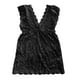 thumbnail image 1 of Top de encaje floral transparente con escote en V sin mangas, corte ajustado, elegante y sexy, de algodón, para mujer, para verano, negro, M, 1 of 12